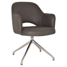 Lex Vinyl Trestle Armchairs (Set of 2)